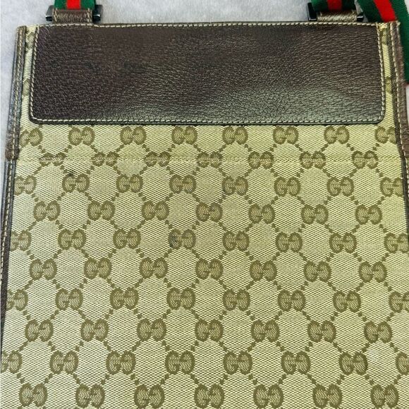 Gucci Vintage Web Crossbody Bag GG Canvas with Leather Small - Picture 5 of 15